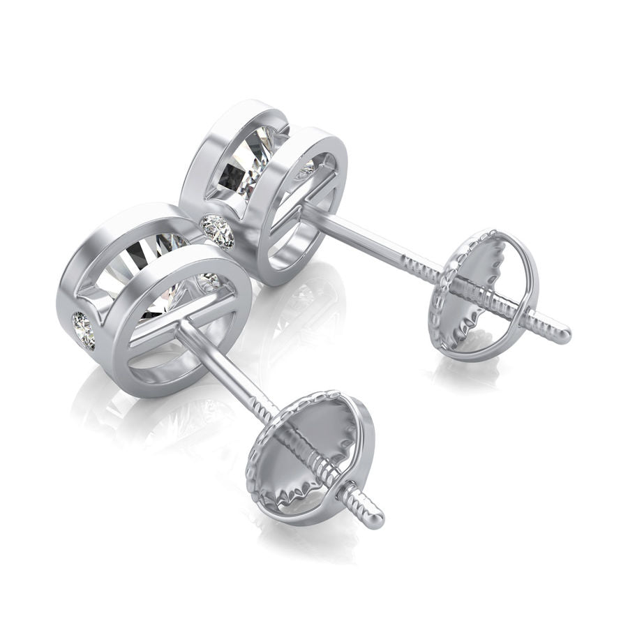 Bezel Stud Earrings - Jewelry Exchange Center