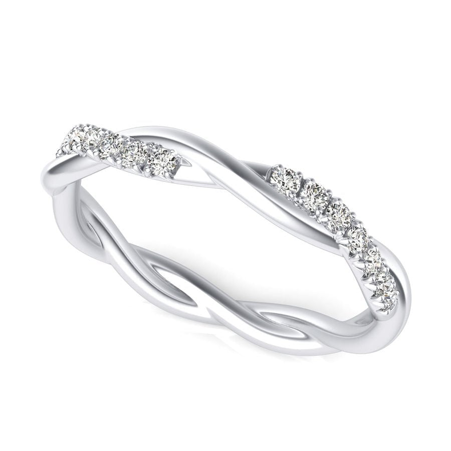 Half Eternity Twist Band - Jewelry Exchange Center