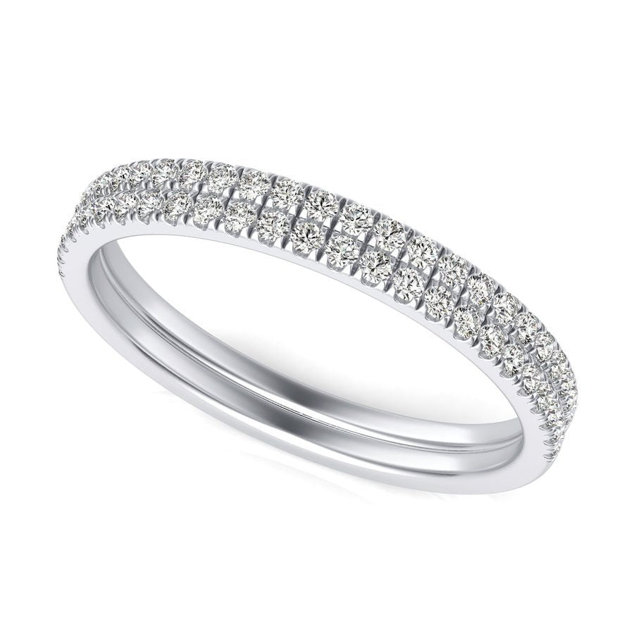 Two Row Half Eternity Band - Jewelry Exchange Center