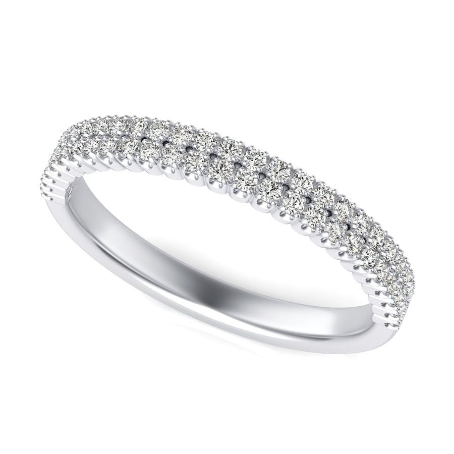 Two Row Half Eternity Band - Jewelry Exchange Center
