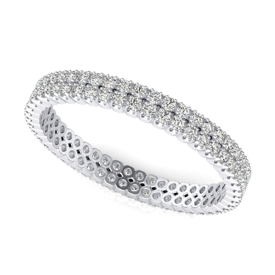 Two Row Half Eternity Band - Jewelry Exchange Center