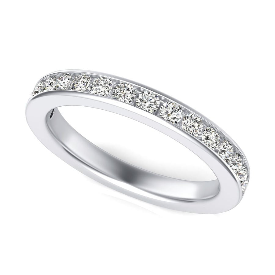Channel Half Eternity Band - Jewelry Exchange Center