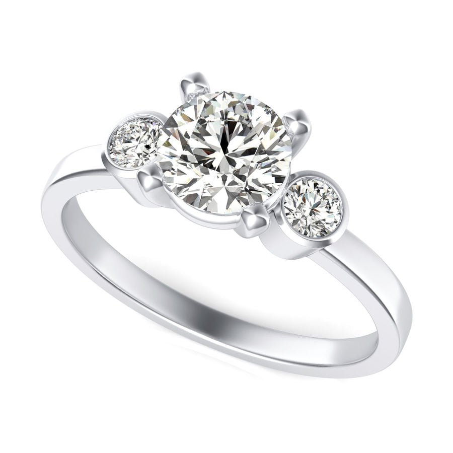 Three Stone Engagement - Jewelry Exchange Center