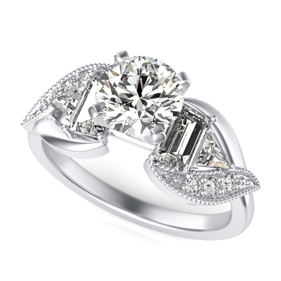 Three Stone Engagement - Jewelry Exchange Center