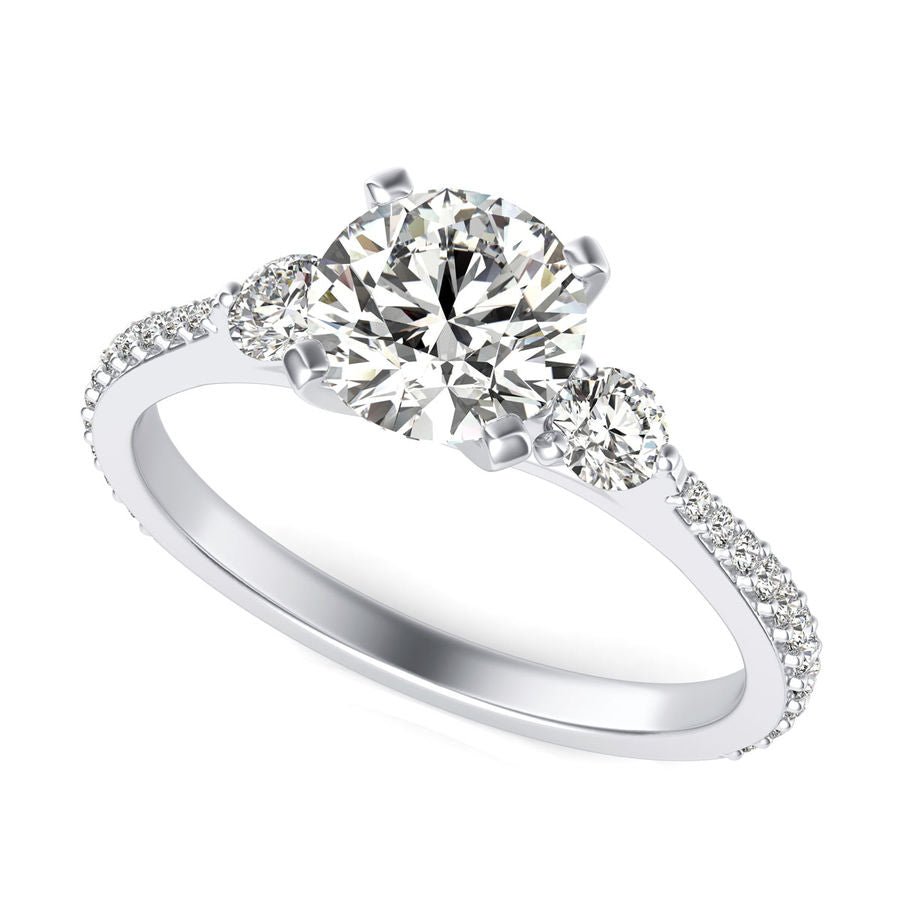 Three Stone Engagement - Jewelry Exchange Center
