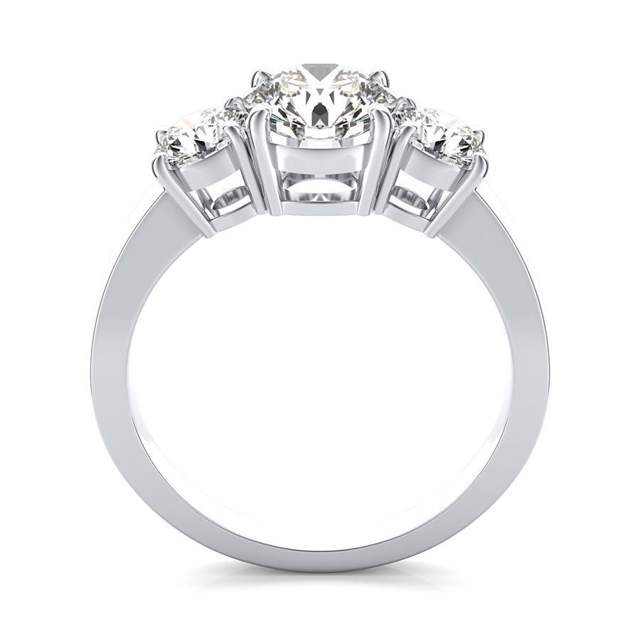 Classic Basket Three Stone Engagement Ring - Jewelry Exchange Center