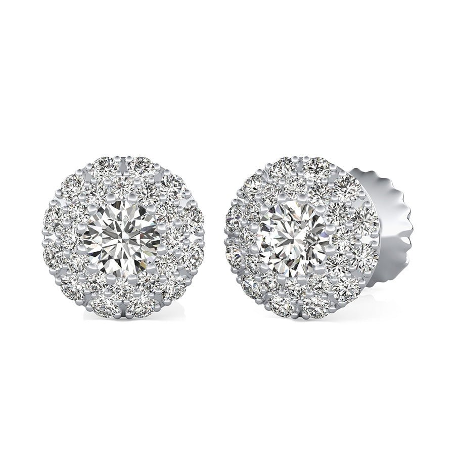 Heart Micro Pave Halo Earrings - Jewelry Exchange Center