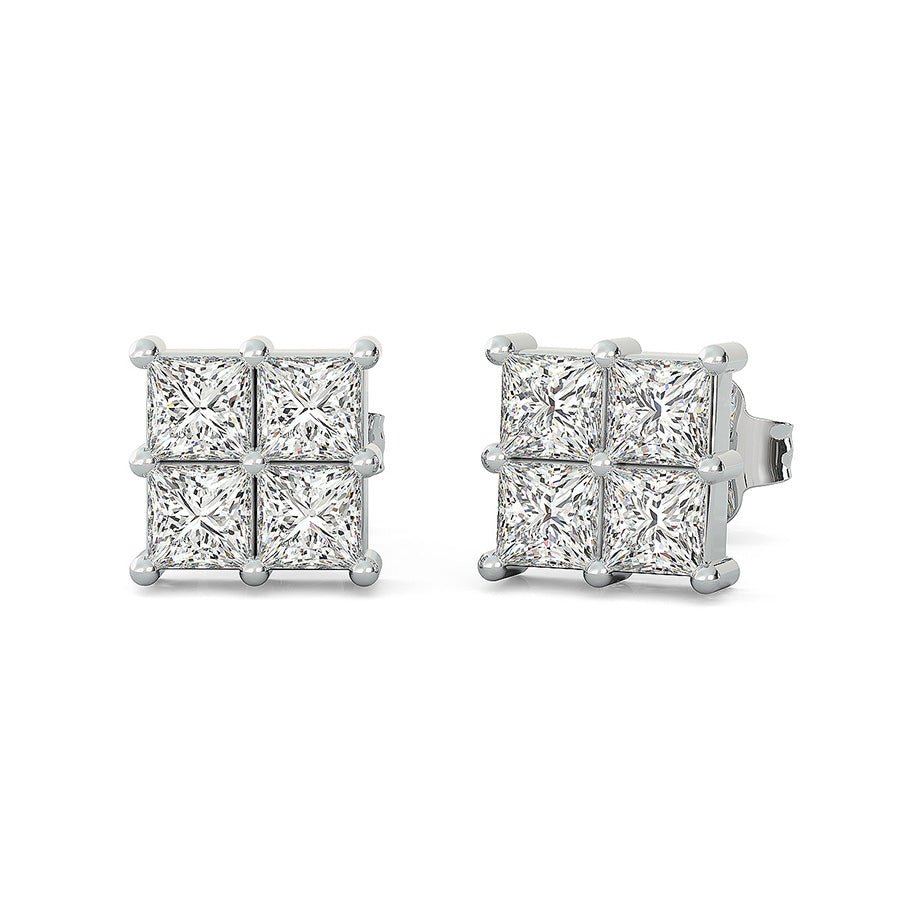 0.75 Ct. T.W. Cluster Stud Earrings - Jewelry Exchange Center
