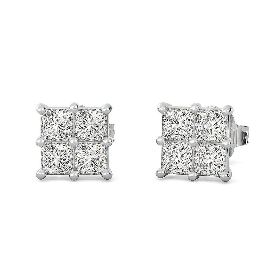0.75 Ct. T.W. Cluster Stud Earrings - Jewelry Exchange Center