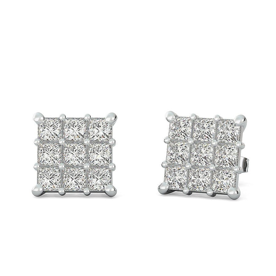 1.25 Ct. T.W. Cluster Stud Earrings - Jewelry Exchange Center