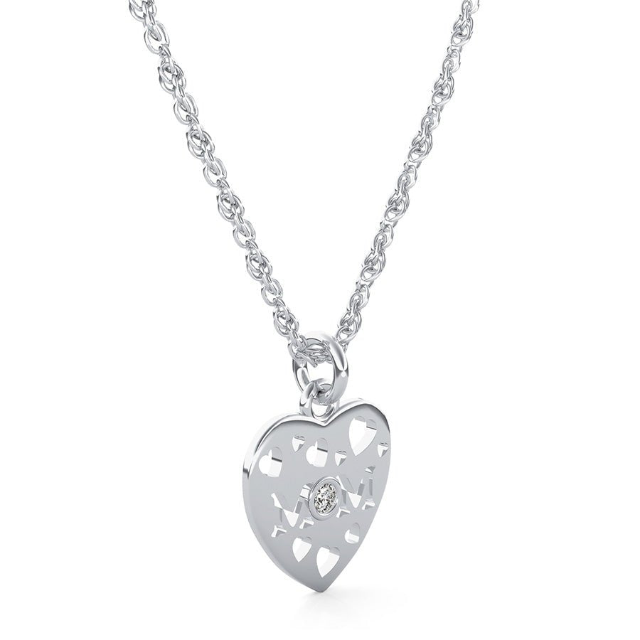 "Mom" Cut Through Heart Pendant - Jewelry Exchange Center