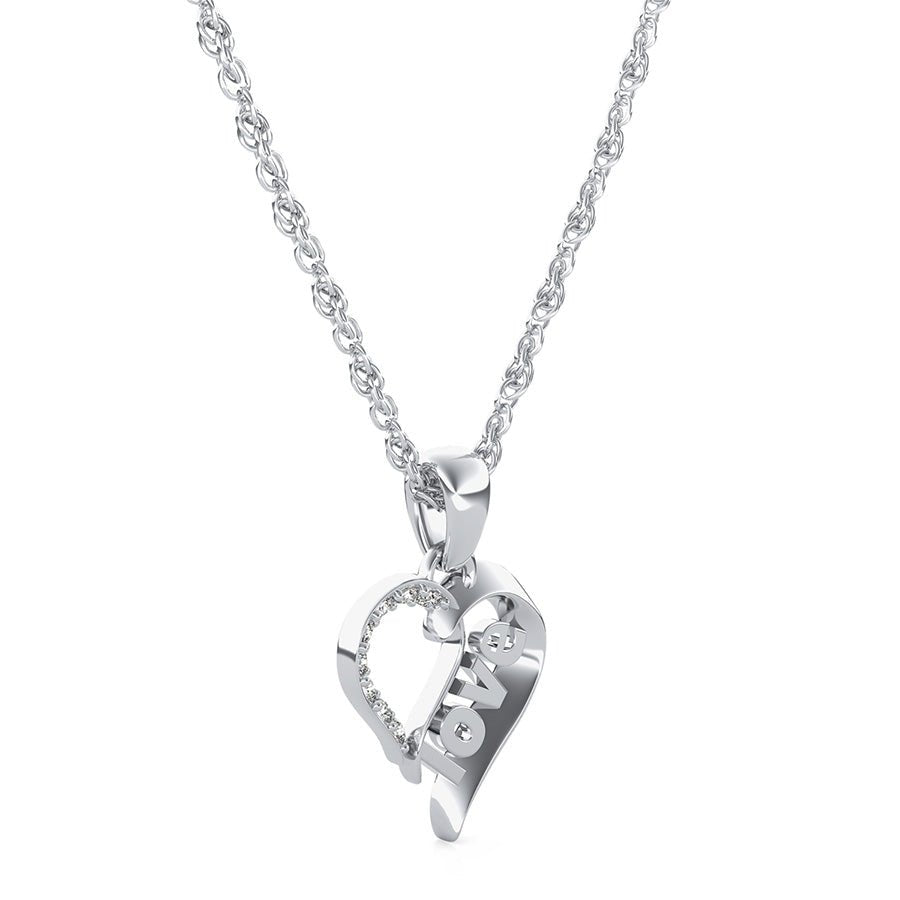 "Love" Cut Through Heart Pendant - Jewelry Exchange Center
