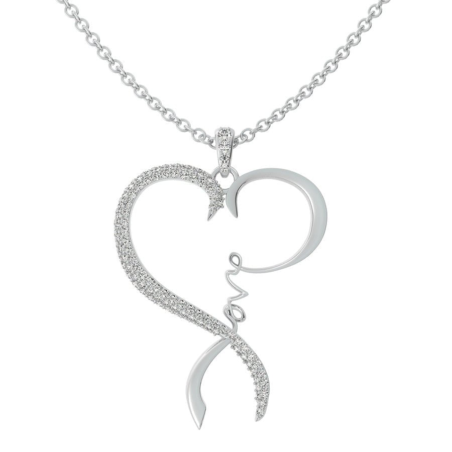 "Love" Heart Pendant With Micro Pave Set Stones - Jewelry Exchange Center