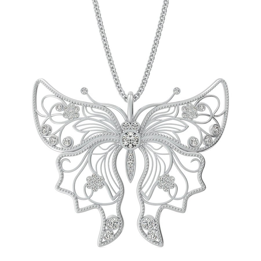 Butterfly Pendant With Milgrain - Jewelry Exchange Center