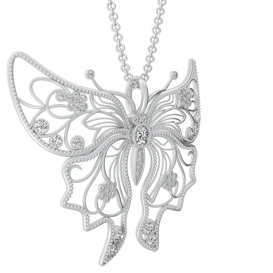 Butterfly Pendant With Milgrain - Jewelry Exchange Center