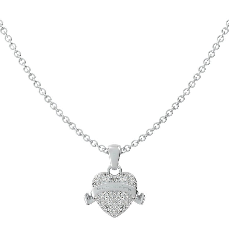 "Forever And Always" Cluster Heart Pendant - Jewelry Exchange Center