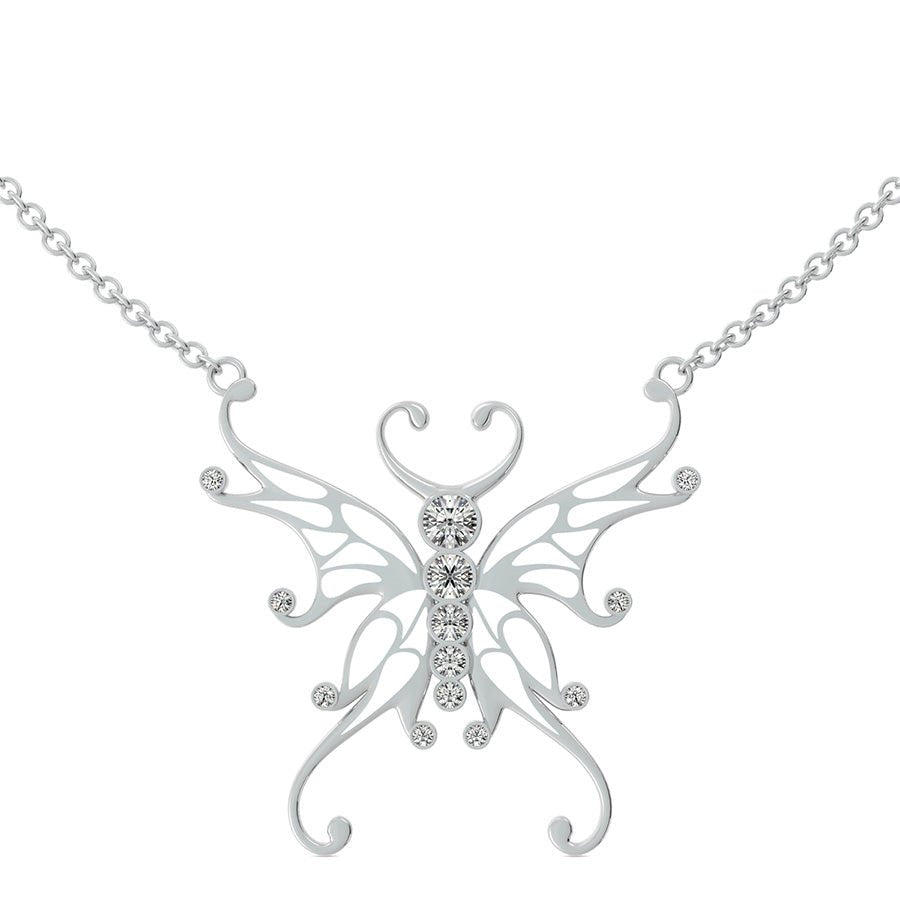 Butterfly Pendant With Bezel Set Stones - Jewelry Exchange Center