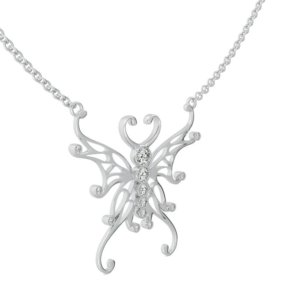 Butterfly Pendant With Bezel Set Stones - Jewelry Exchange Center