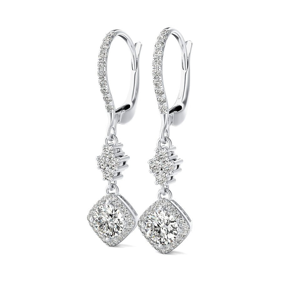 Accented Halo Drop Earrings - Jewelry Exchange Center