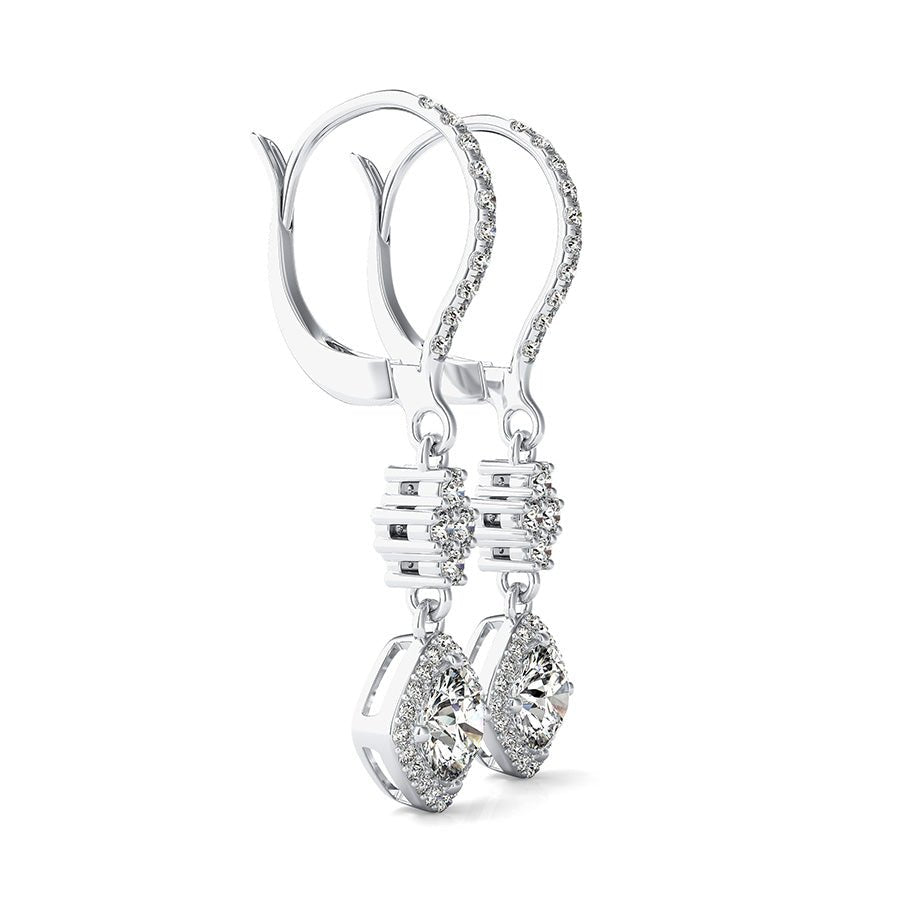 Accented Halo Drop Earrings - Jewelry Exchange Center