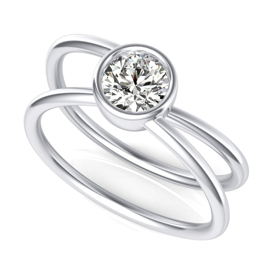 Bezel Solitaire Engagement Ring - Jewelry Exchange Center