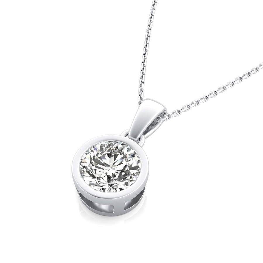 Bezel Solitaire Pendant - Jewelry Exchange Center