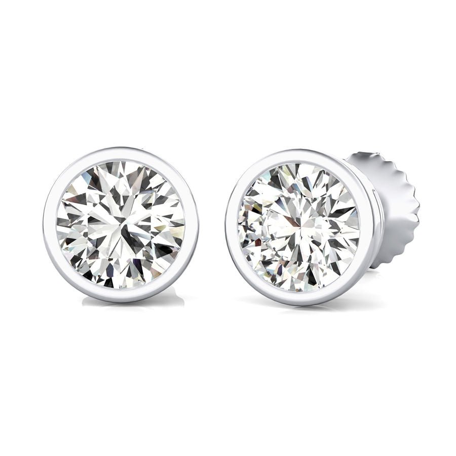 Bezel Stud Earrings - Jewelry Exchange Center