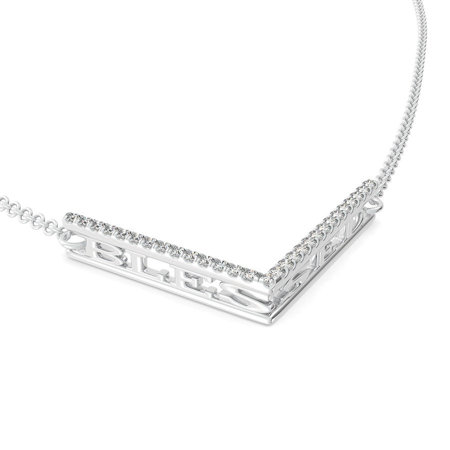"BLESSED" Chevron Bar Pendant - Jewelry Exchange Center
