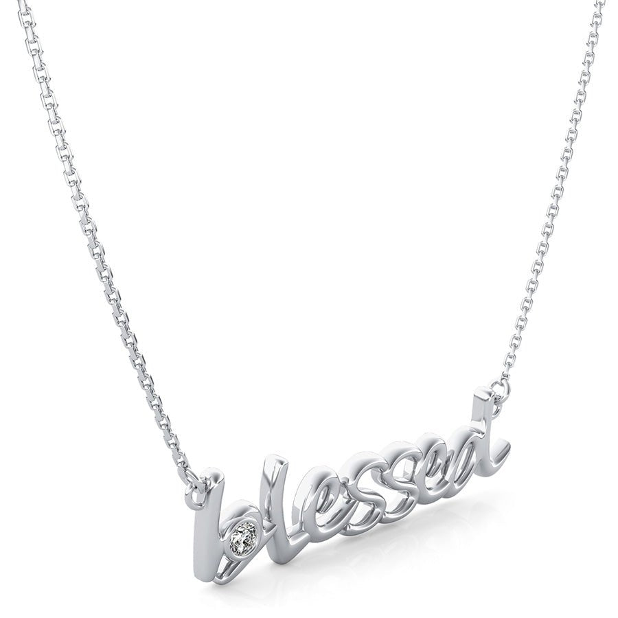 "Blessed" Pendant With A Stone - Jewelry Exchange Center