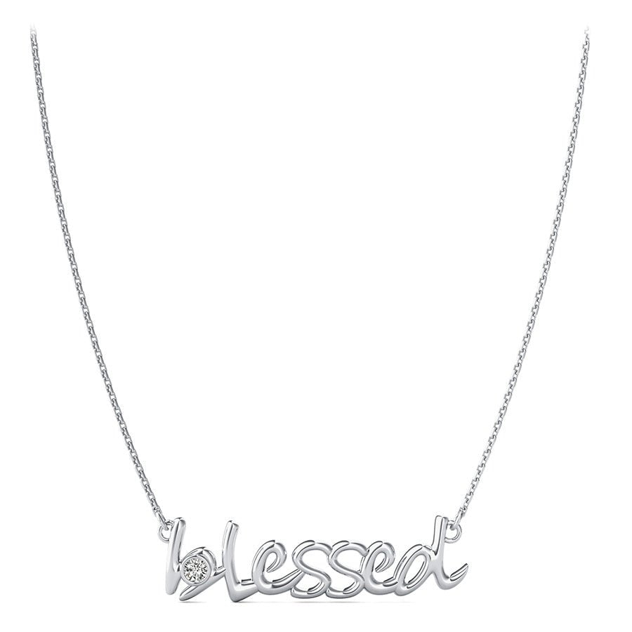 "Blessed" Pendant With A Stone - Jewelry Exchange Center