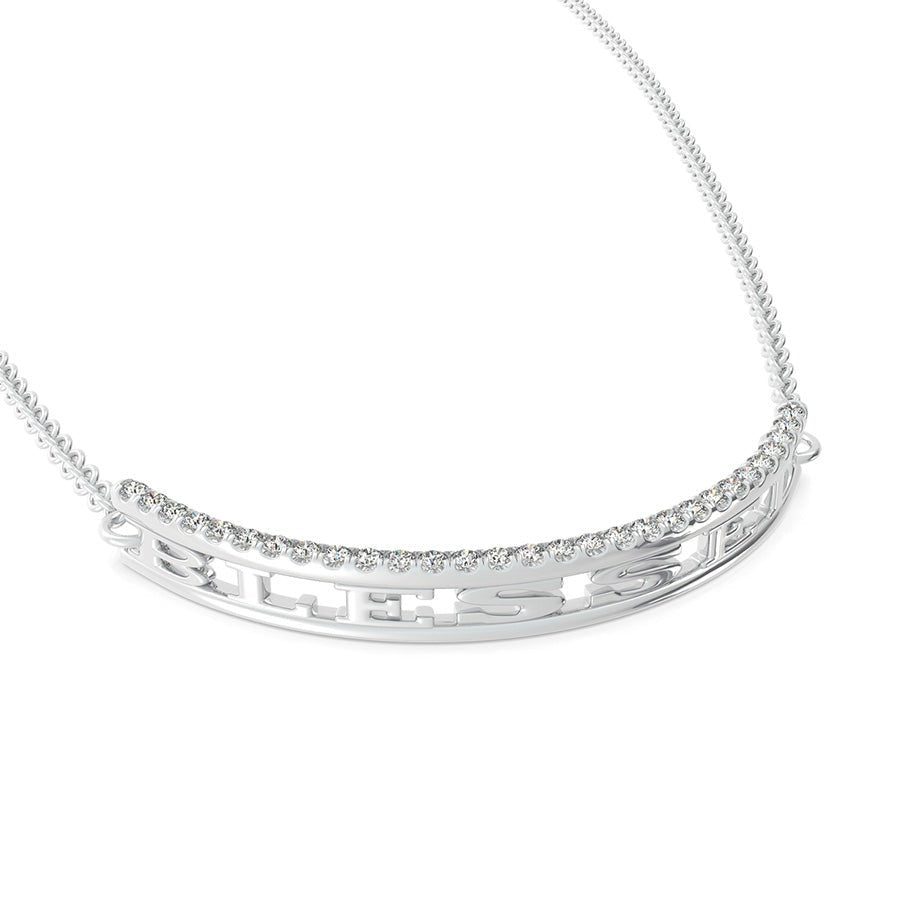 "BLESSED" Rounded Bar Pendant - Jewelry Exchange Center