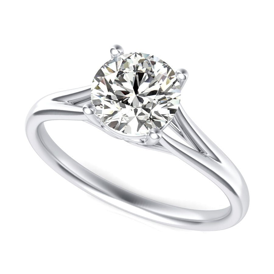Cathedral Split Shank Solitaire Engagement Ring - Jewelry Exchange Center