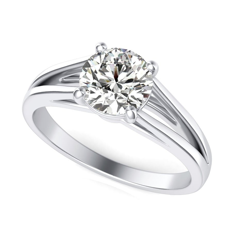 Cathedral Split Shank Solitaire Engagement Ring - Jewelry Exchange Center