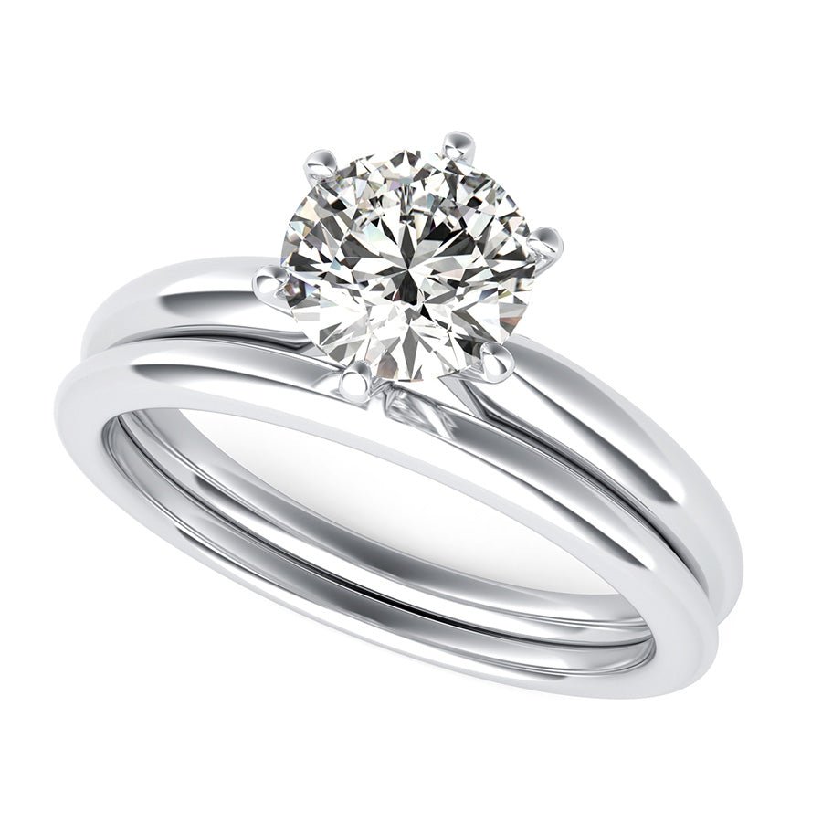Classic Solitaire Engagement Ring With Matching Band - Jewelry Exchange Center