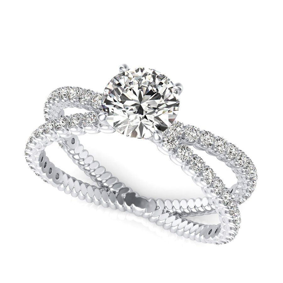 Criss Cross Engagement Ring - Jewelry Exchange Center