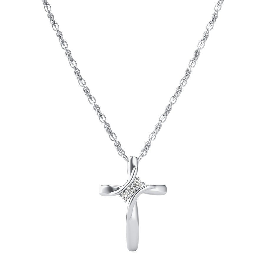 Cross Pendant With Pave Set Stones - Jewelry Exchange Center