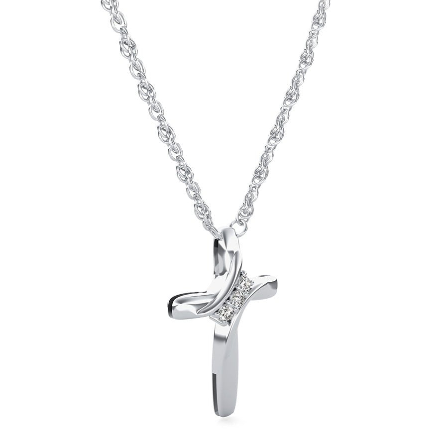 Cross Pendant With Pave Set Stones - Jewelry Exchange Center