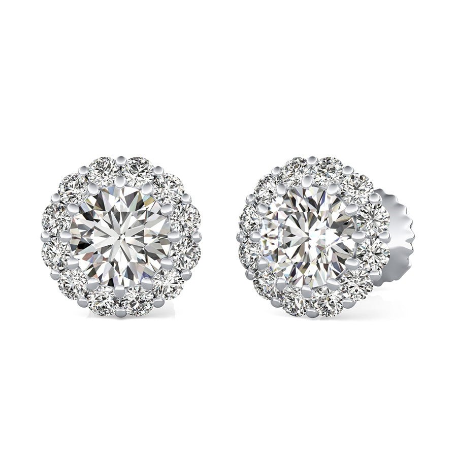 Curved Basket Halo Earrings - Jewelry Exchange Center
