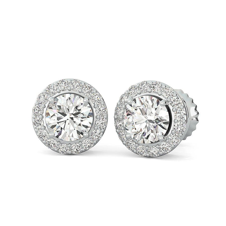 Cut Through Scroll Halo Earrings - Jewelry Exchange Center