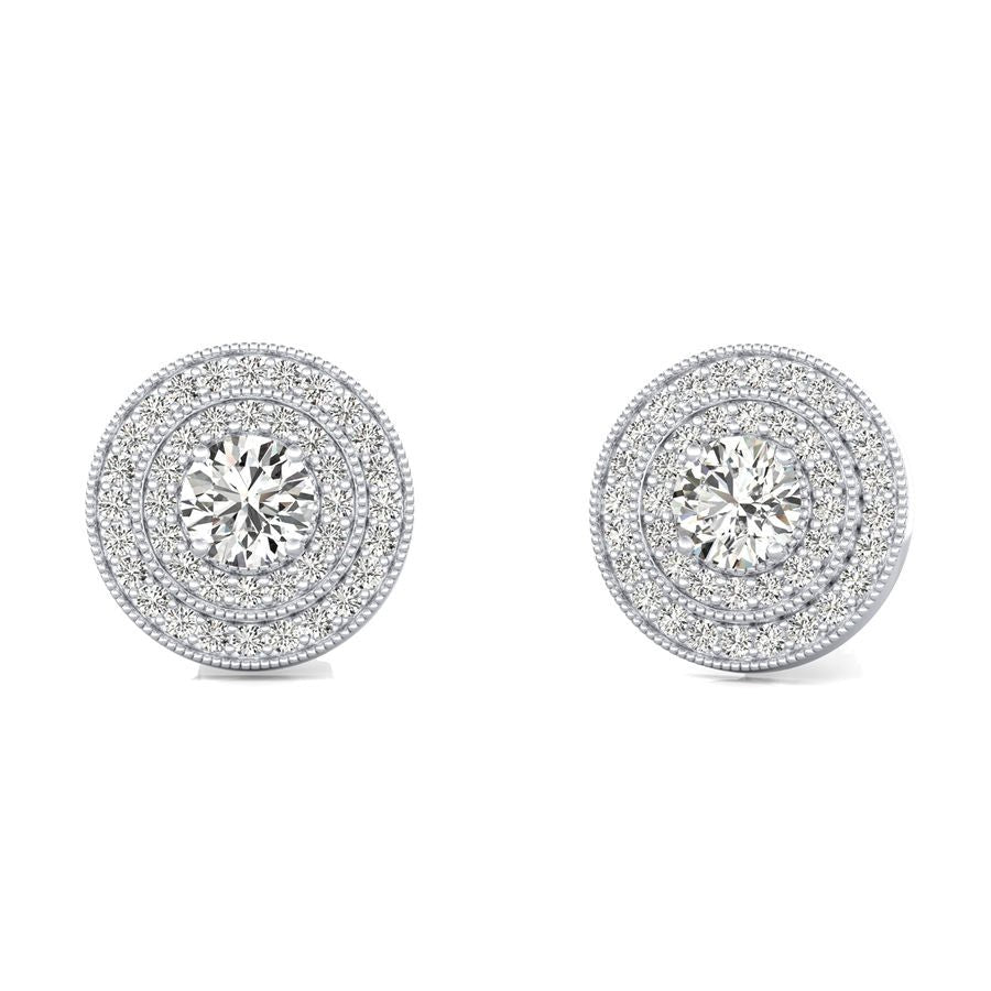 Double Halo Stud Earrings - Jewelry Exchange Center