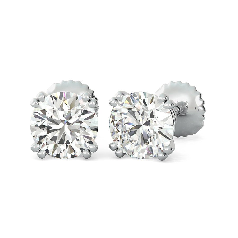 Double Prong Basket Stud Earrings - Jewelry Exchange Center