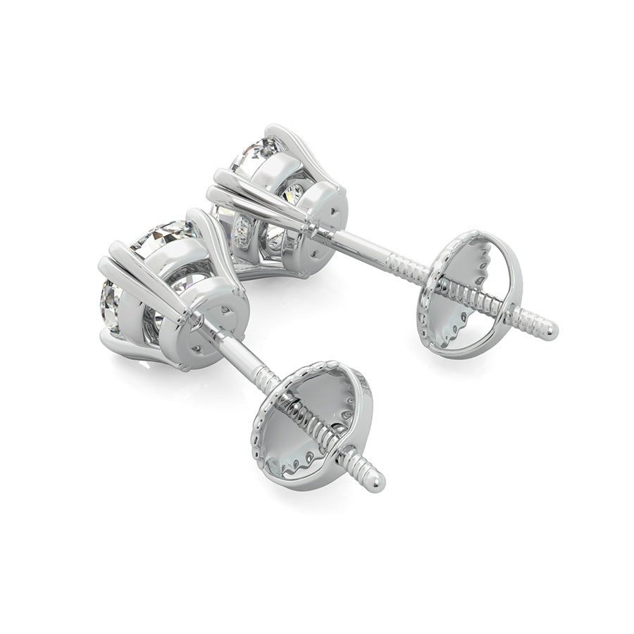Double Prong Basket Stud Earrings - Jewelry Exchange Center