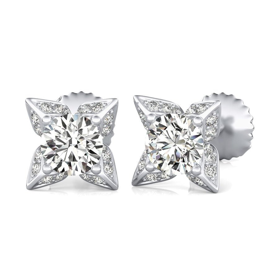 Flower Halo Stud Earrings - Jewelry Exchange Center