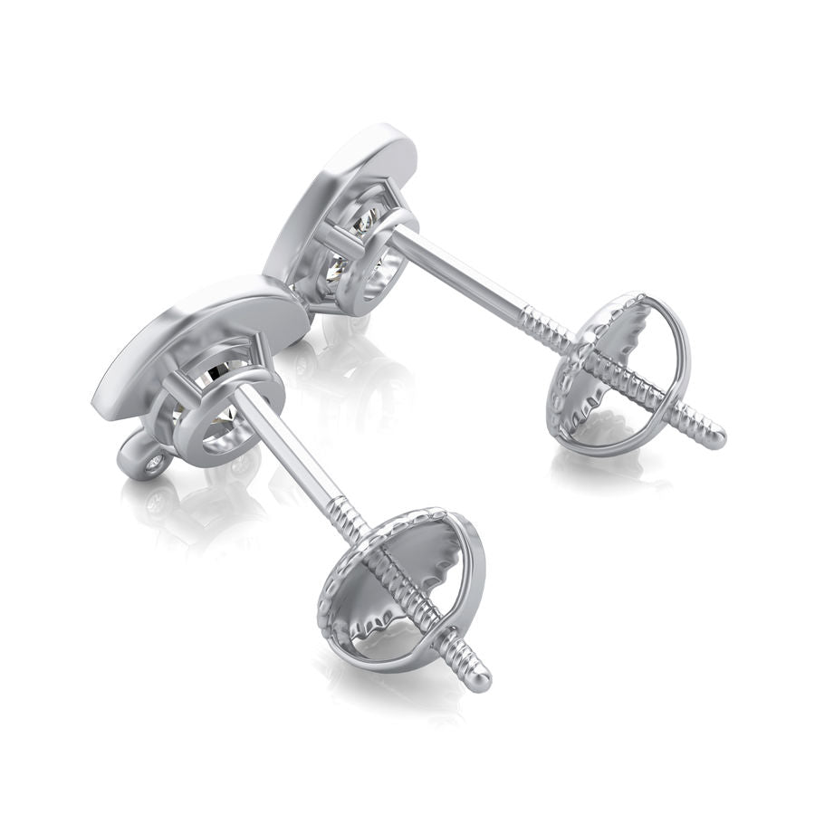 Half Halo Stud Earrings - Jewelry Exchange Center