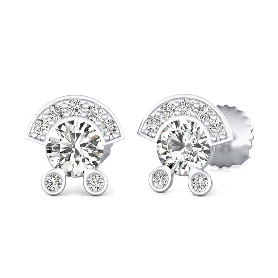 Half Halo Stud Earrings - Jewelry Exchange Center