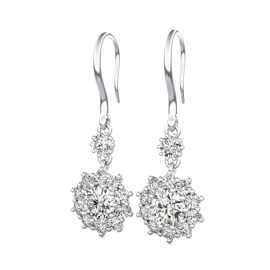 Halo Earrings With Big Side Stone - Jewelry Exchange Center