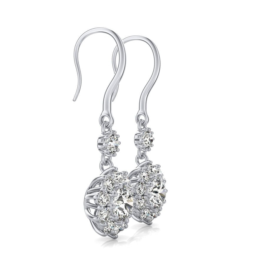 Halo Earrings With Big Side Stone - Jewelry Exchange Center