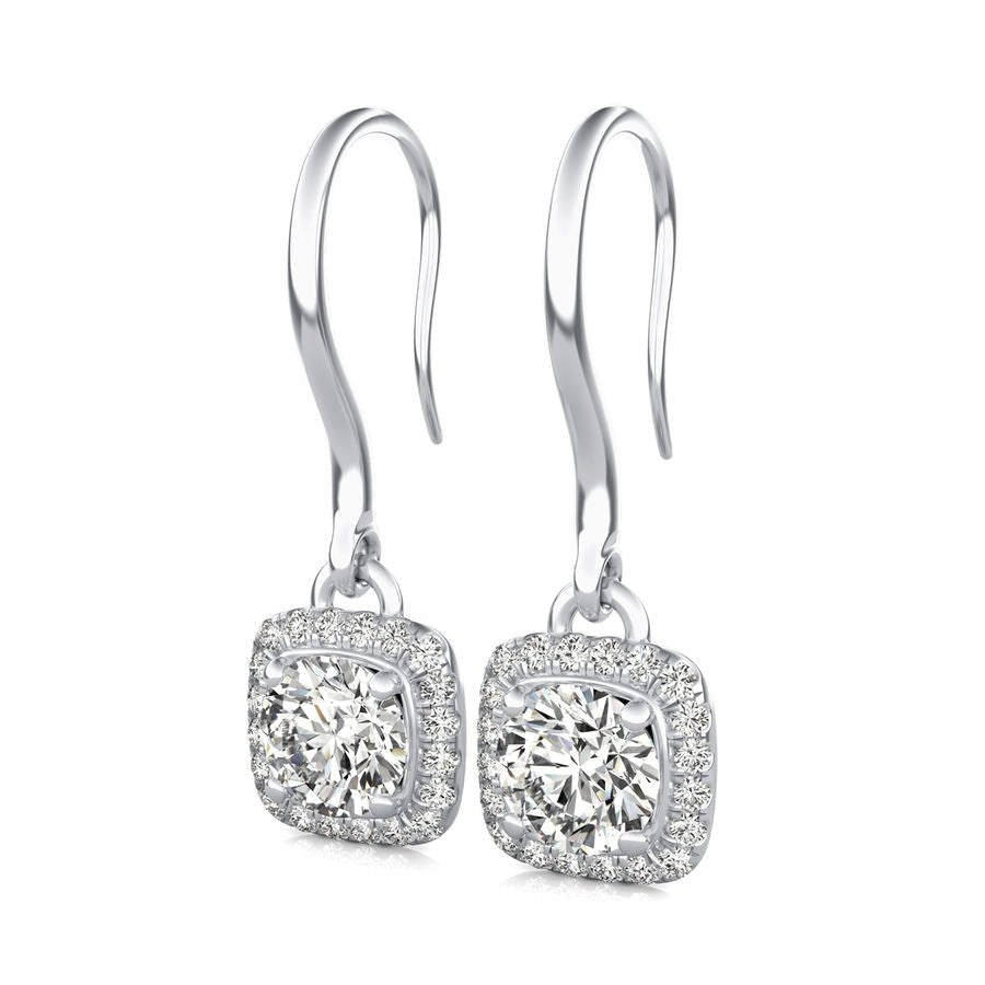 Halo Lever Back Earrings - Jewelry Exchange Center
