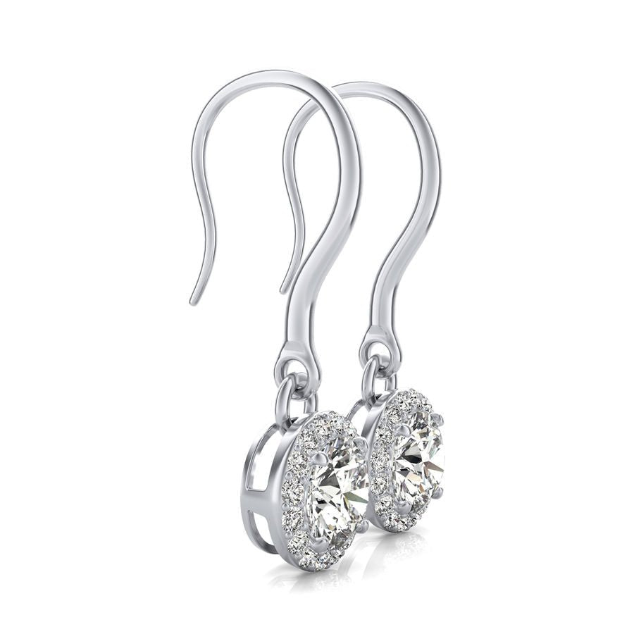 Halo Lever Back Earrings - Jewelry Exchange Center