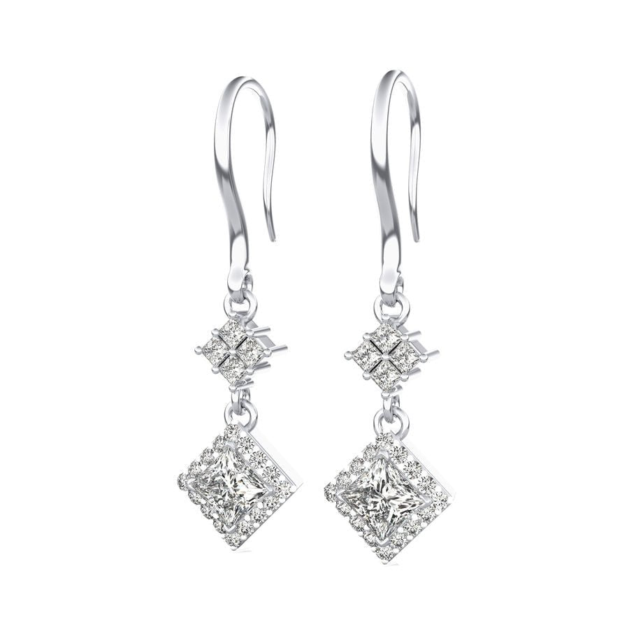 Halo Lever Back Earrings - Jewelry Exchange Center